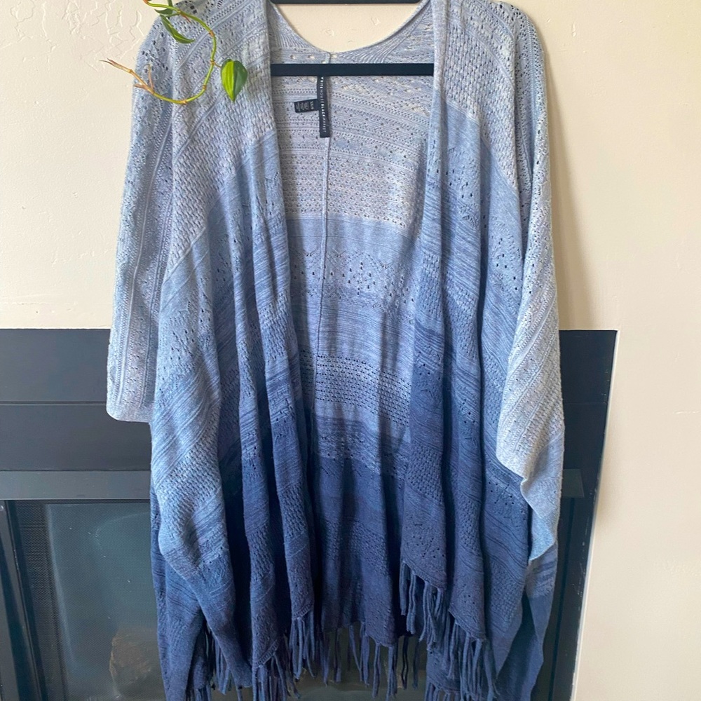 White House Black Market fringed shawl